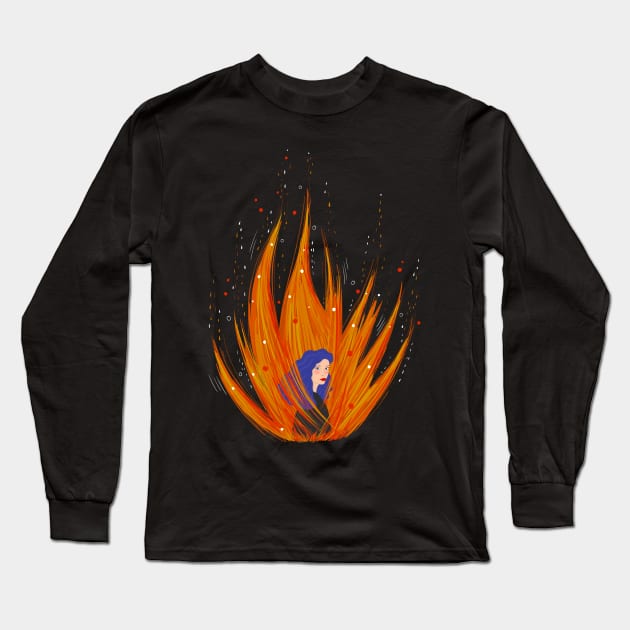 Burn Long Sleeve T-Shirt by Dilaraizm